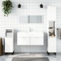 vidaXL Armario de baño con espejo madera de ingeniería blanco brillo vidaXL Armario de baño con espejo madera de ingeniería blanco brillo