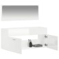 vidaXL Armario de baño con espejo madera de ingeniería blanco brillo vidaXL Armario de baño con espejo madera de ingeniería blanco brillo