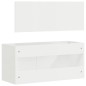 vidaXL Armario de baño con espejo madera de ingeniería blanco brillo vidaXL Armario de baño con espejo madera de ingeniería blanco brillo