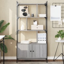 vidaXL Estantería con puertas madera gris Sonoma 76,5x30x154,5 cm