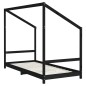 vidaXL Estructura de cama para niños madera de pino negro 90x200 cm vidaXL Estructura de cama para niños madera de pino negro 90x200 cm