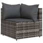 vidaXL Set de muebles de jardín 3 pzas y cojines ratán sintético gris