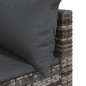 vidaXL Set de muebles de jardín 3 pzas y cojines ratán sintético gris