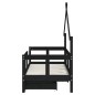 vidaXL Estructura de cama niños con cajones madera pino negro 70x140cm vidaXL Estructura de cama niños con cajones madera pino negro 70x140cm