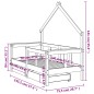 vidaXL Estructura de cama niños con cajones madera pino negro 70x140cm vidaXL Estructura de cama niños con cajones madera pino negro 70x140cm