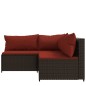 vidaXL Set muebles de jardín 3 piezas y cojines ratán sintético marrón vidaXL Set muebles de jardín 3 piezas y cojines ratán sintético marrón