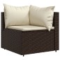 vidaXL Set muebles de jardín 4 piezas y cojines ratán sintético marrón vidaXL Set muebles de jardín 4 piezas y cojines ratán sintético marrón