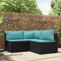 vidaXL Set de muebles de jardín 3 pzas y cojines ratán sintético negro vidaXL Set de muebles de jardín 3 pzas y cojines ratán sintético negro