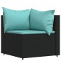 vidaXL Set de muebles de jardín 3 pzas y cojines ratán sintético negro vidaXL Set de muebles de jardín 3 pzas y cojines ratán sintético negro