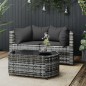 vidaXL Set de muebles de jardín 3 pzas y cojines ratán sintético gris vidaXL Set de muebles de jardín 3 pzas y cojines ratán sintético gris
