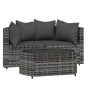 vidaXL Set de muebles de jardín 3 pzas y cojines ratán sintético gris vidaXL Set de muebles de jardín 3 pzas y cojines ratán sintético gris