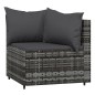 vidaXL Set de muebles de jardín 3 pzas y cojines ratán sintético gris vidaXL Set de muebles de jardín 3 pzas y cojines ratán sintético gris