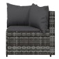 vidaXL Set de muebles de jardín 3 pzas y cojines ratán sintético gris vidaXL Set de muebles de jardín 3 pzas y cojines ratán sintético gris