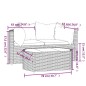 vidaXL Set de muebles de jardín 3 pzas y cojines ratán sintético gris vidaXL Set de muebles de jardín 3 pzas y cojines ratán sintético gris