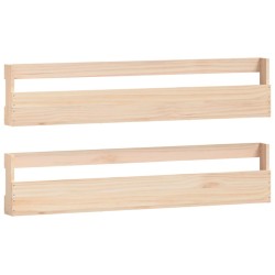 vidaXL Estantes para zapatos de pared 2 uds madera de pino 110x9x23 cm