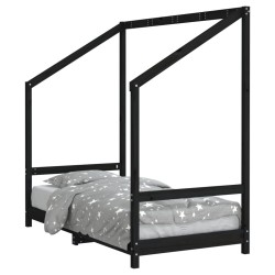 vidaXL Estructura de cama para niños madera de pino negro 80x160 cm