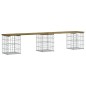 vidaXL Banco jardín diseño gaviones madera pino impregnada 203x31x42cm
