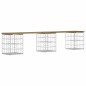 vidaXL Banco jardín diseño gaviones madera pino impregnada 203x31x42cm
