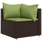 vidaXL Set muebles de jardín 3 piezas y cojines ratán sintético marrón vidaXL Set muebles de jardín 3 piezas y cojines ratán sintético marrón