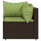 vidaXL Set muebles de jardín 3 piezas y cojines ratán sintético marrón vidaXL Set muebles de jardín 3 piezas y cojines ratán sintético marrón