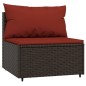 vidaXL Set muebles de jardín 3 piezas y cojines ratán sintético marrón vidaXL Set muebles de jardín 3 piezas y cojines ratán sintético marrón