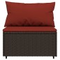 vidaXL Set muebles de jardín 3 piezas y cojines ratán sintético marrón vidaXL Set muebles de jardín 3 piezas y cojines ratán sintético marrón