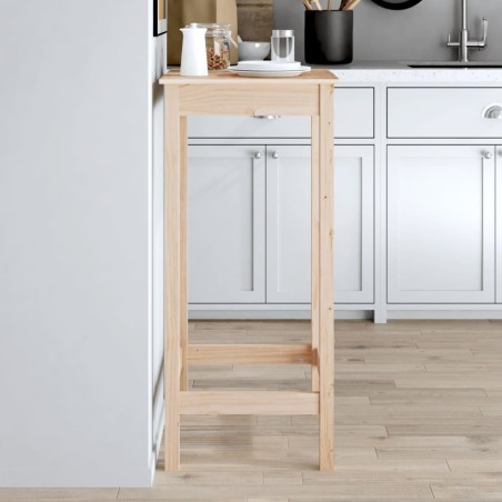 vidaXL Mesa alta de bar madera maciza de pino 50x50x110 cm