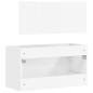 vidaXL Armario de baño con espejo madera de ingeniería blanco brillo vidaXL Armario de baño con espejo madera de ingeniería blanco brillo