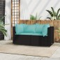 vidaXL Sofás de esquina jardín con cojines 2 uds ratán sintético negro vidaXL Sofás de esquina jardín con cojines 2 uds ratán sintético negro