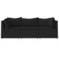 vidaXL Set de muebles de jardín 3 pzas y cojines ratán sintético negro vidaXL Set de muebles de jardín 3 pzas y cojines ratán sintético negro