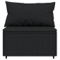 vidaXL Set de muebles de jardín 3 pzas y cojines ratán sintético negro vidaXL Set de muebles de jardín 3 pzas y cojines ratán sintético negro