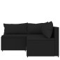 vidaXL Set de muebles de jardín 3 pzas y cojines ratán sintético negro vidaXL Set de muebles de jardín 3 pzas y cojines ratán sintético negro
