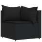 vidaXL Set de muebles de jardín 3 pzas y cojines ratán sintético negro vidaXL Set de muebles de jardín 3 pzas y cojines ratán sintético negro