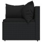 vidaXL Set de muebles de jardín 3 pzas y cojines ratán sintético negro vidaXL Set de muebles de jardín 3 pzas y cojines ratán sintético negro