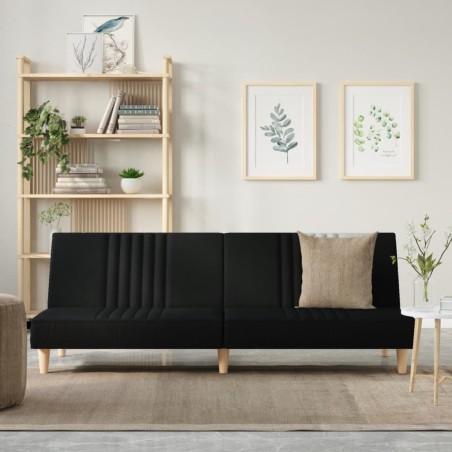 vidaXL Sofá cama de tela negro