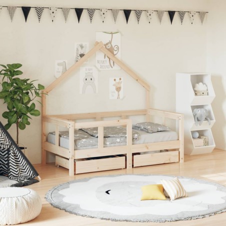 vidaXL Estructura de cama para niños con cajones madera pino 70x140 cm