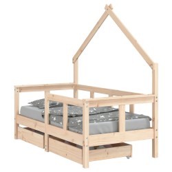 vidaXL Estructura de cama para niños con cajones madera pino 70x140 cm