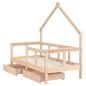 vidaXL Estructura de cama para niños con cajones madera pino 70x140 cm