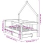 vidaXL Estructura de cama para niños con cajones madera pino 70x140 cm