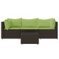 vidaXL Set muebles de jardín 4 piezas y cojines ratán sintético marrón vidaXL Set muebles de jardín 4 piezas y cojines ratán sintético marrón
