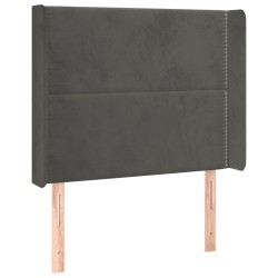 vidaXL Cabecero con orejas de terciopelo gris oscuro 103x16x118/128 cm