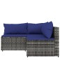 vidaXL Set de muebles de jardín 3 pzas y cojines ratán sintético gris vidaXL Set de muebles de jardín 3 pzas y cojines ratán sintético gris