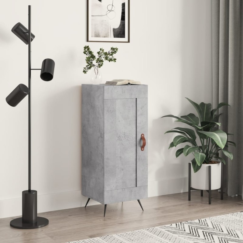 vidaXL Aparador de madera contrachapada gris hormigón 34,5x34x90 cm vidaXL Aparador de madera contrachapada gris hormigón 34,5x34x90 cm