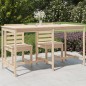 vidaXL Mesa de jardín madera maciza de pino 203,5x90x110 cm vidaXL Mesa de jardín madera maciza de pino 203,5x90x110 cm