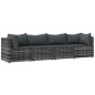 vidaXL Set de muebles de jardín 4 pzas y cojines ratán sintético gris vidaXL Set de muebles de jardín 4 pzas y cojines ratán sintético gris