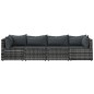vidaXL Set de muebles de jardín 4 pzas y cojines ratán sintético gris vidaXL Set de muebles de jardín 4 pzas y cojines ratán sintético gris
