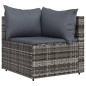 vidaXL Set de muebles de jardín 4 pzas y cojines ratán sintético gris vidaXL Set de muebles de jardín 4 pzas y cojines ratán sintético gris