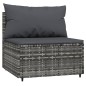vidaXL Set de muebles de jardín 4 pzas y cojines ratán sintético gris vidaXL Set de muebles de jardín 4 pzas y cojines ratán sintético gris