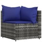 vidaXL Set de muebles de jardín 3 pzas y cojines ratán sintético gris