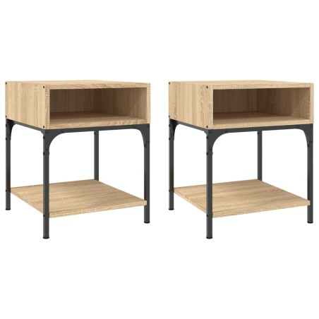 vidaXL Mesitas noche 2 uds madera ingeniería roble Sonoma 40x41x50 cm